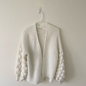 Bubble Sleeve Knit Cardigan